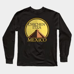 Temple of Kukulcán El Castillo Chichen Itza Mexico Long Sleeve T-Shirt